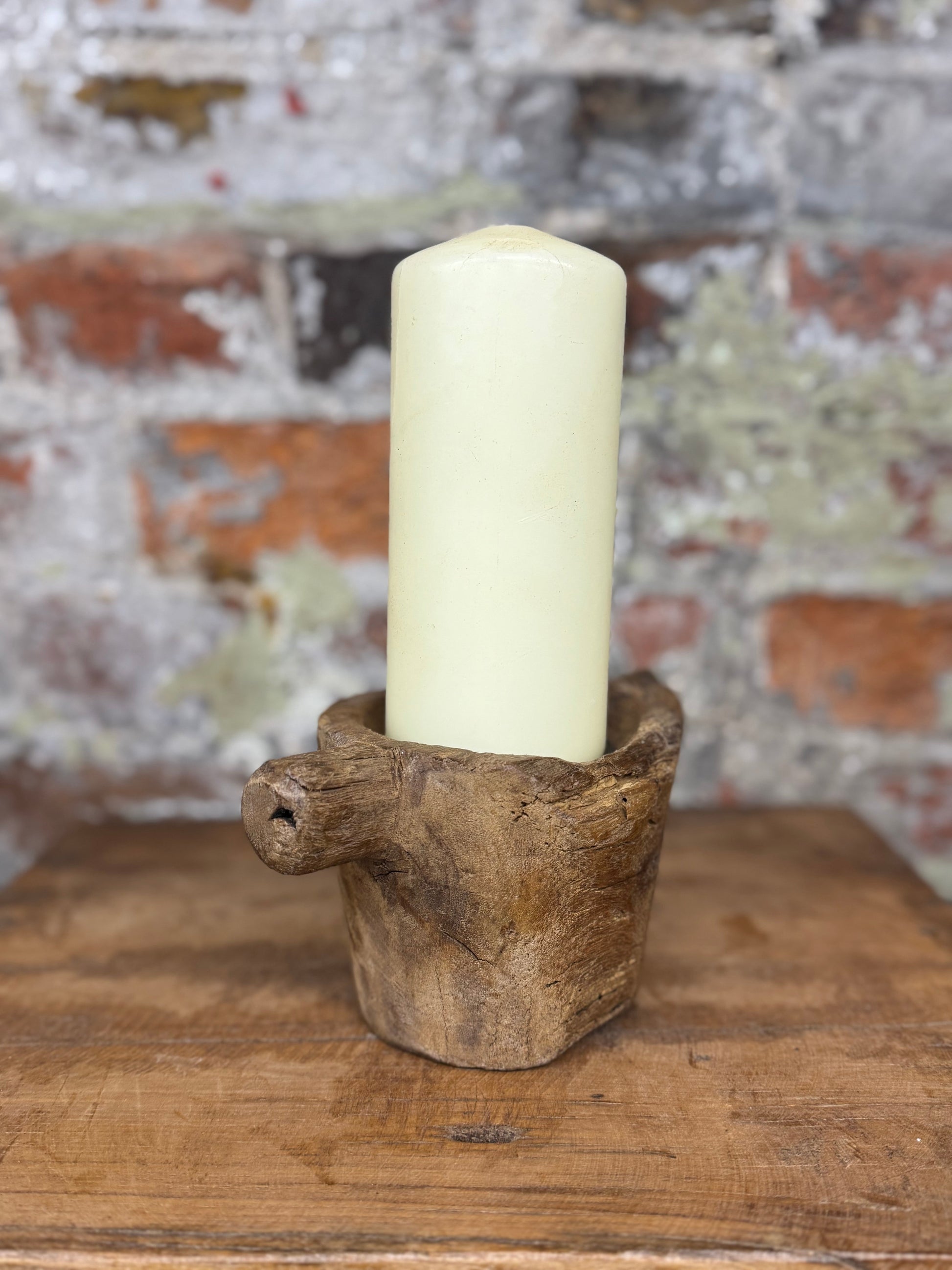 Rustic Wooden Candle Holder / Church Candle Stand / Reclaimed Farmhouse Decor DD