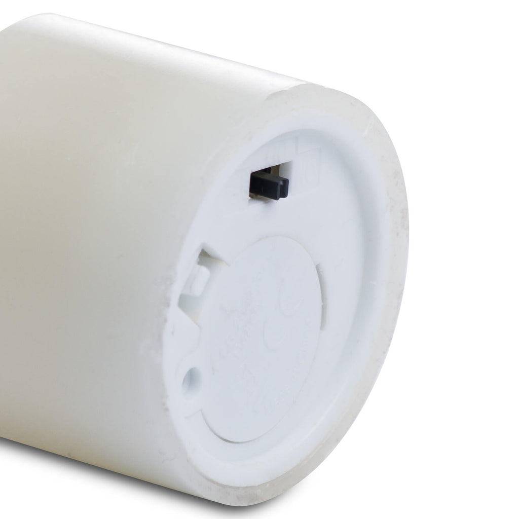 White LED tealight with realistic flickering flame, no-wax flameless candle for home decor ambiance by RoomLondon at brixbailey.com