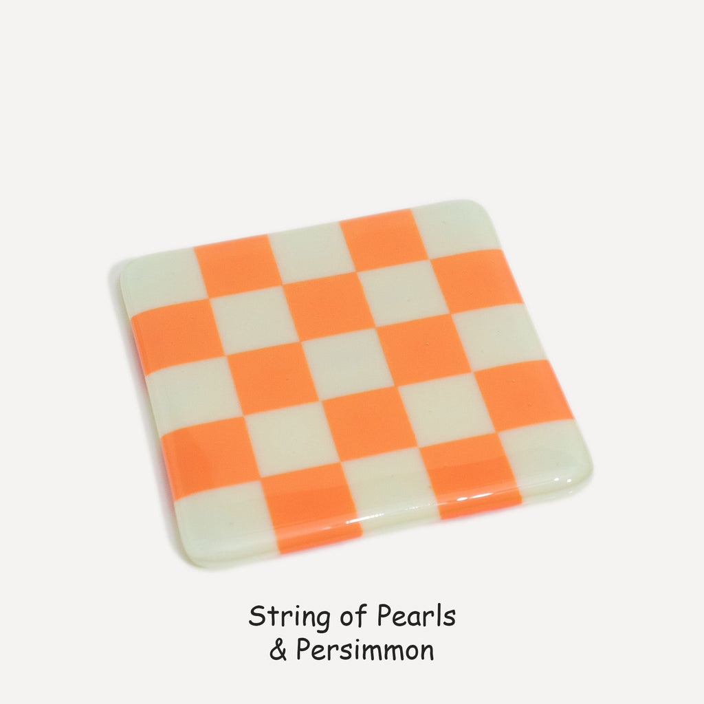 10cm Chequered Dual Colour Coaster - Oceanside Collection