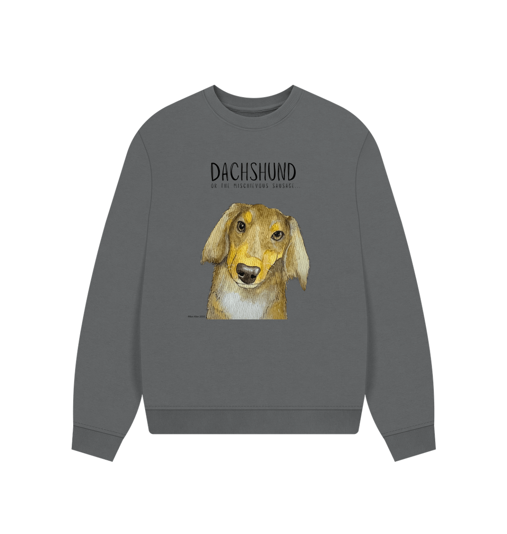 Comfy, Cozy, & Cute: The Long Haired Dachshund Oversized Sweatshirt"