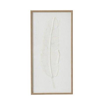 Minimalist white feather artwork in beaded frame, modern home decor for Scandinavian or coastal interiors by Sostter at brixbailey.com