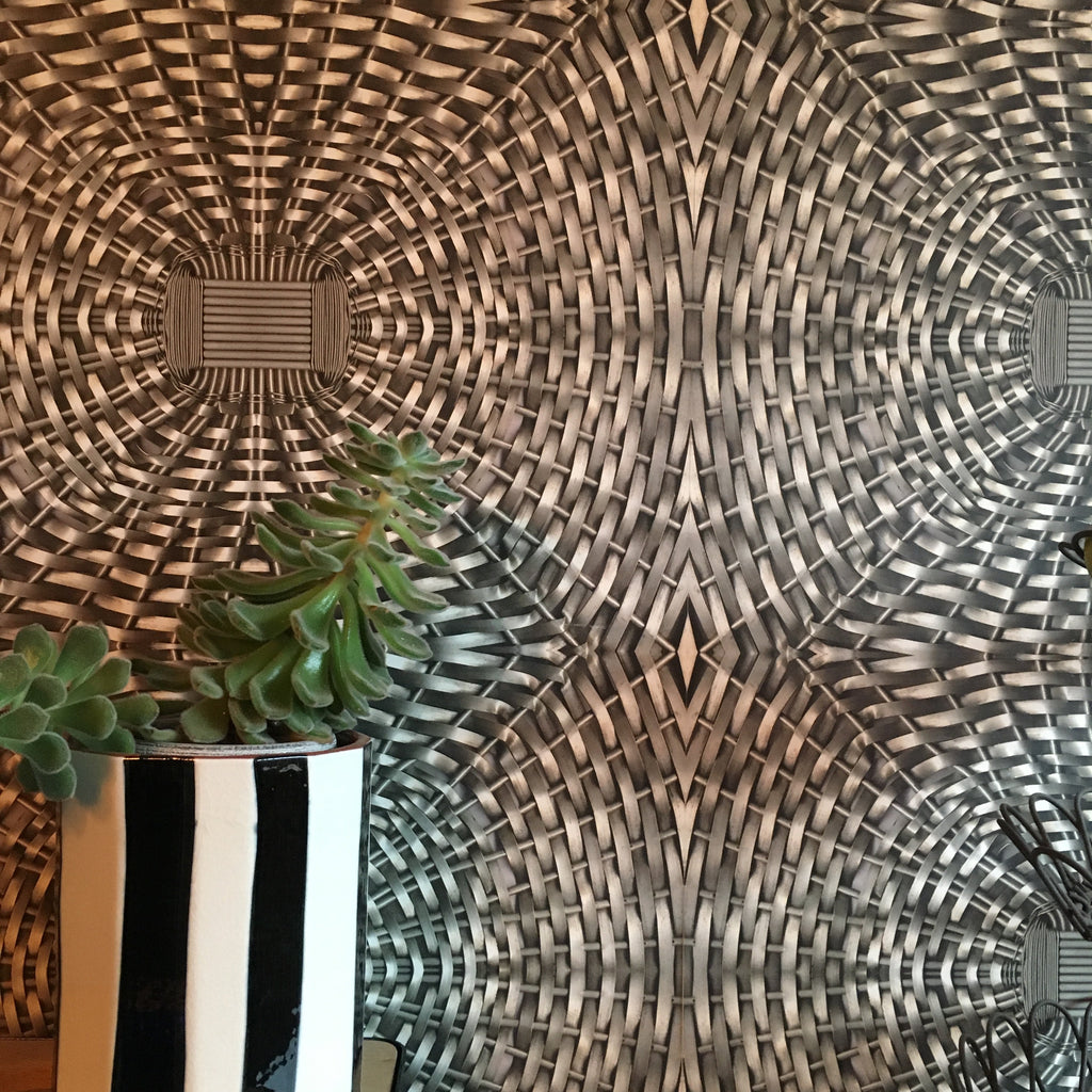 Woven Metal Basket Wallpaper
