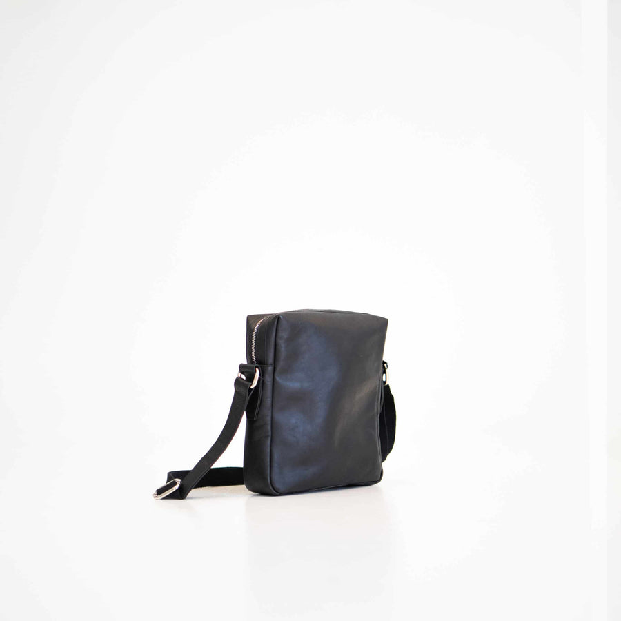 Handcrafted Black Leather Shoulder Bag – Made in Estonia by Papillon at www.brixbailey.com