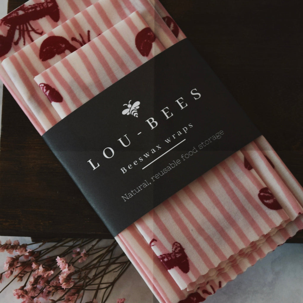 Lobster Beeswax Wraps – Reusable Food Wrap Set (3 Pack)