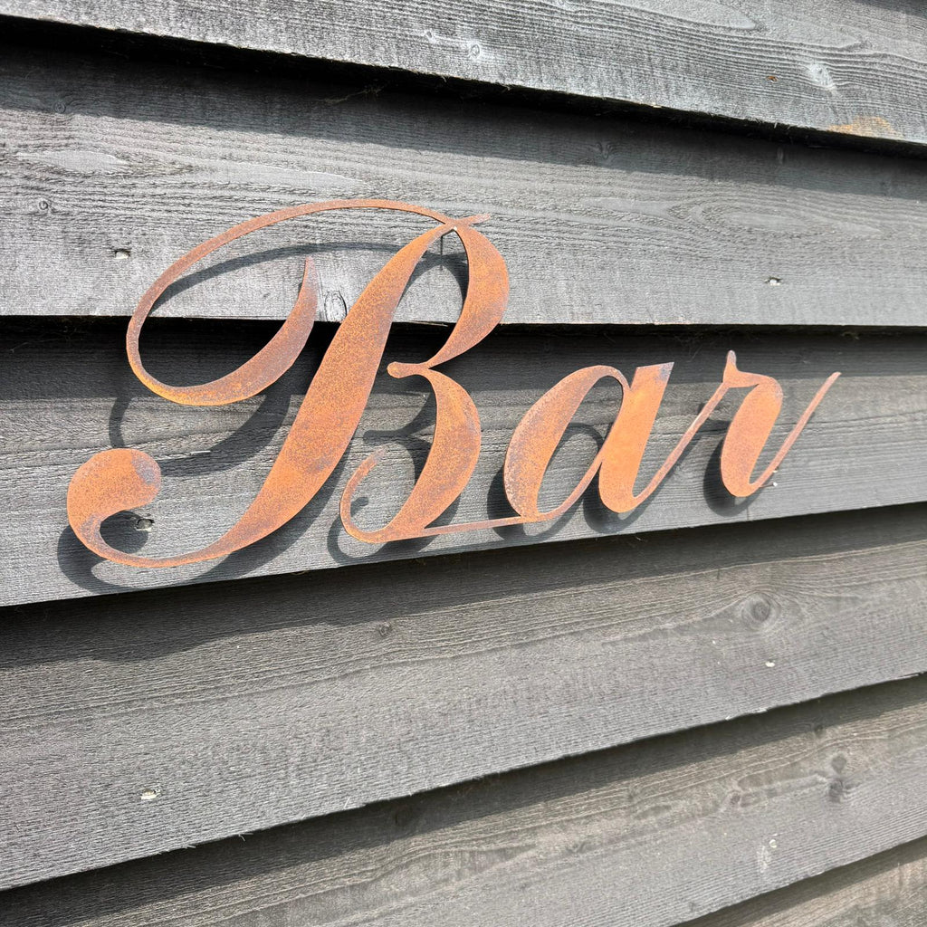 Rusty Metal Bar Sign for Home & Garden