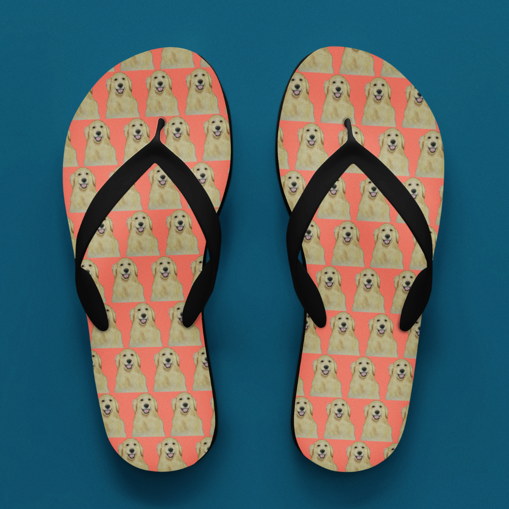 Golden Retriever Flip Flops: Step into Comfort with Your Favourite Little Weirdo!
