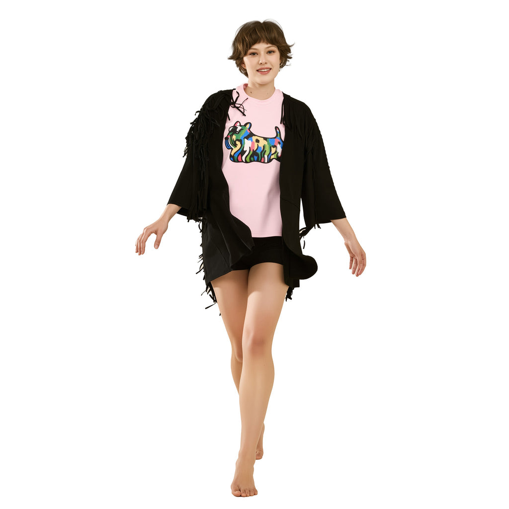 Cotton Doggy Printed and Embroidered T-Shirt