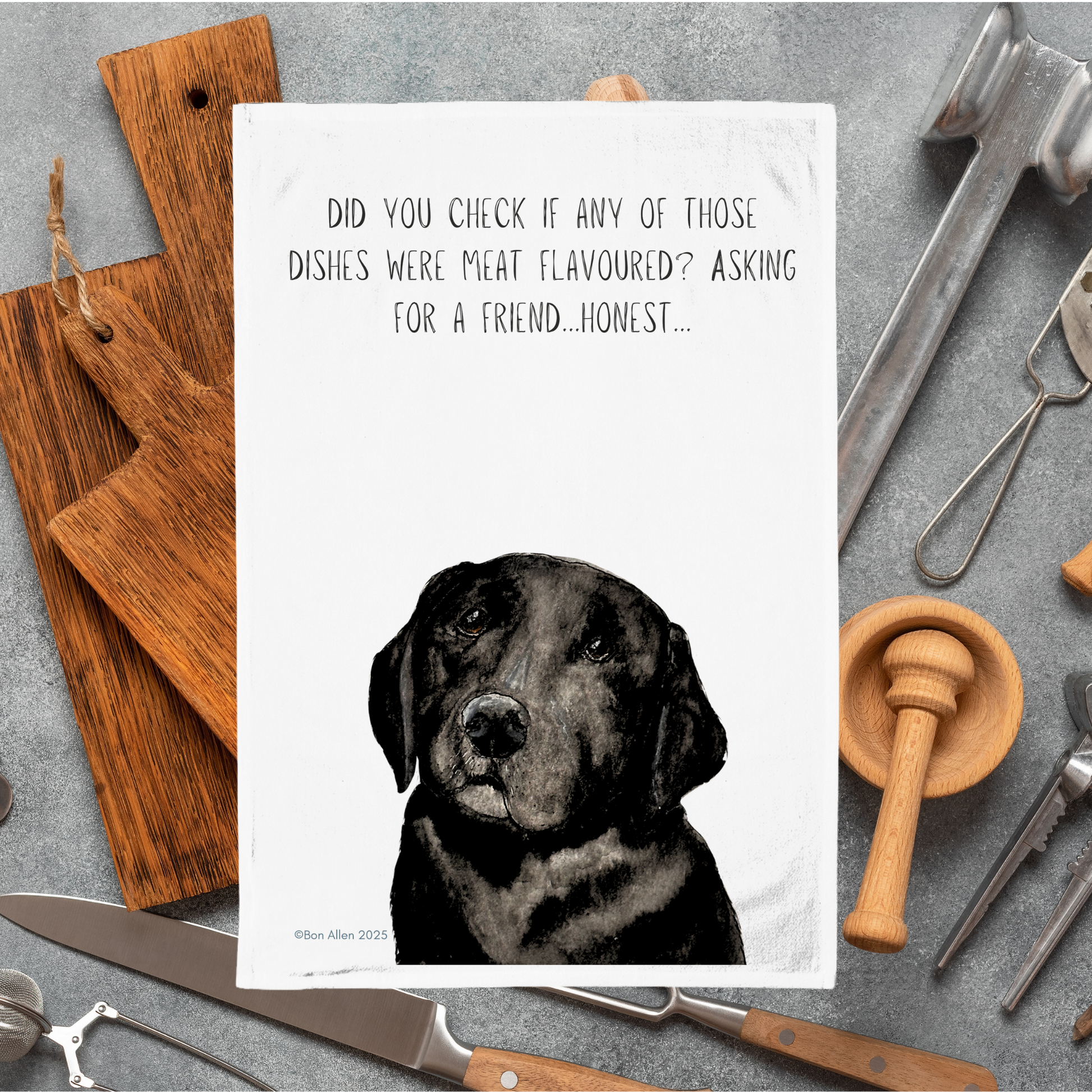 Om Nom Nomnivore Labrador Tea Towel – Wipe, Wag, Repeat!