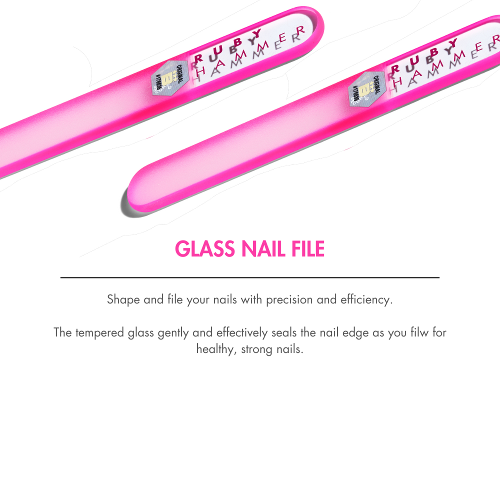 Nail Care Kit with Glass File and Cuticle Pusher