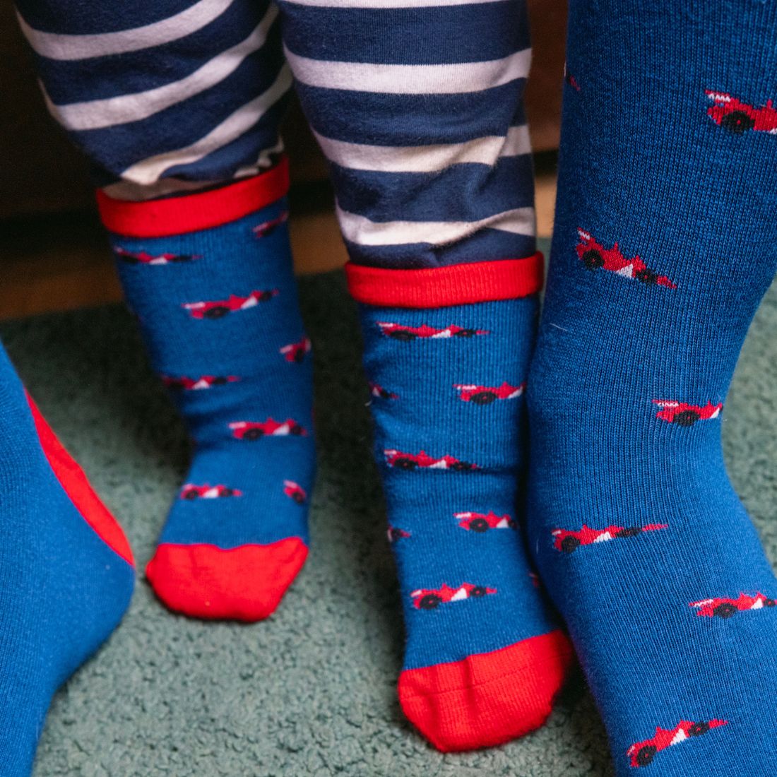 Racing Cars Matching Bamboo Socks for Adults and Children