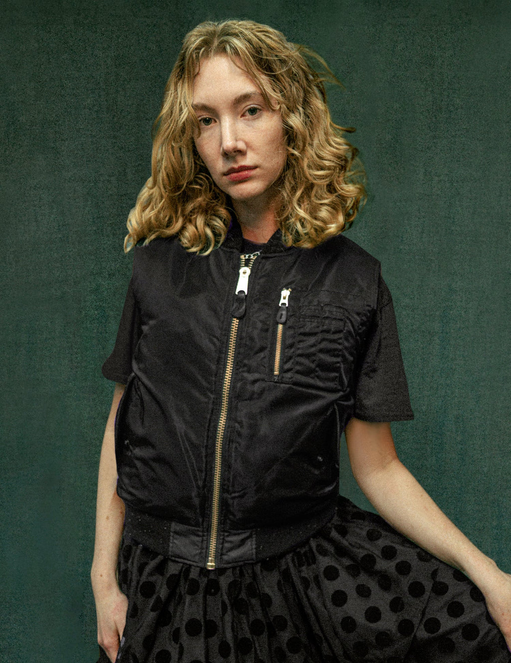 'Saint' Bomber Gilet in Black