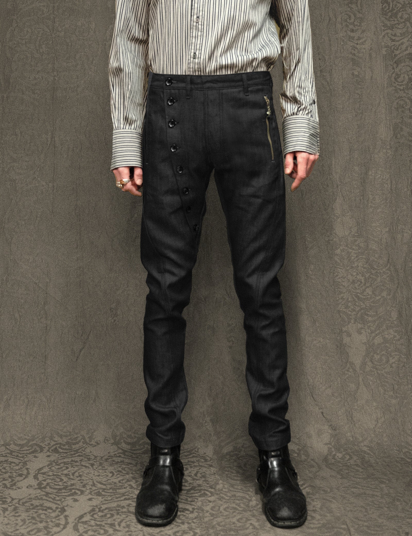 IMMORTAL Button Down Jeans in Black