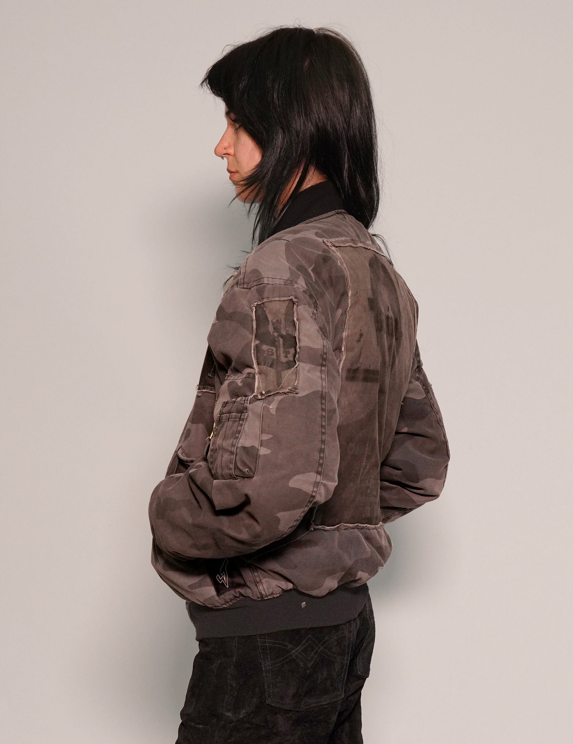 MA 1 Patched Bomber in Grey Camo