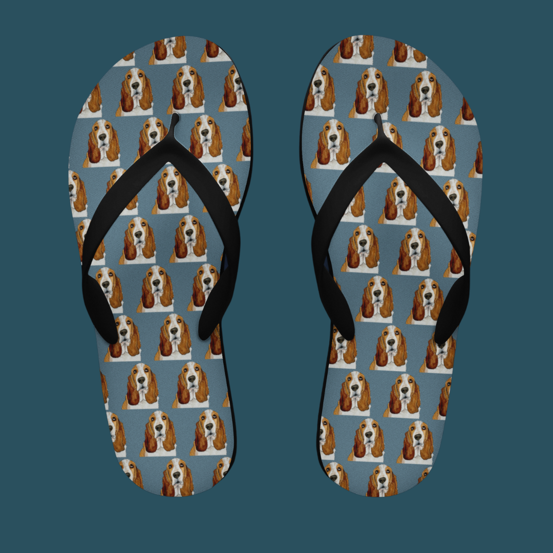Basset Hound Flip Flops: Walk in Style with a Side of Guilt!