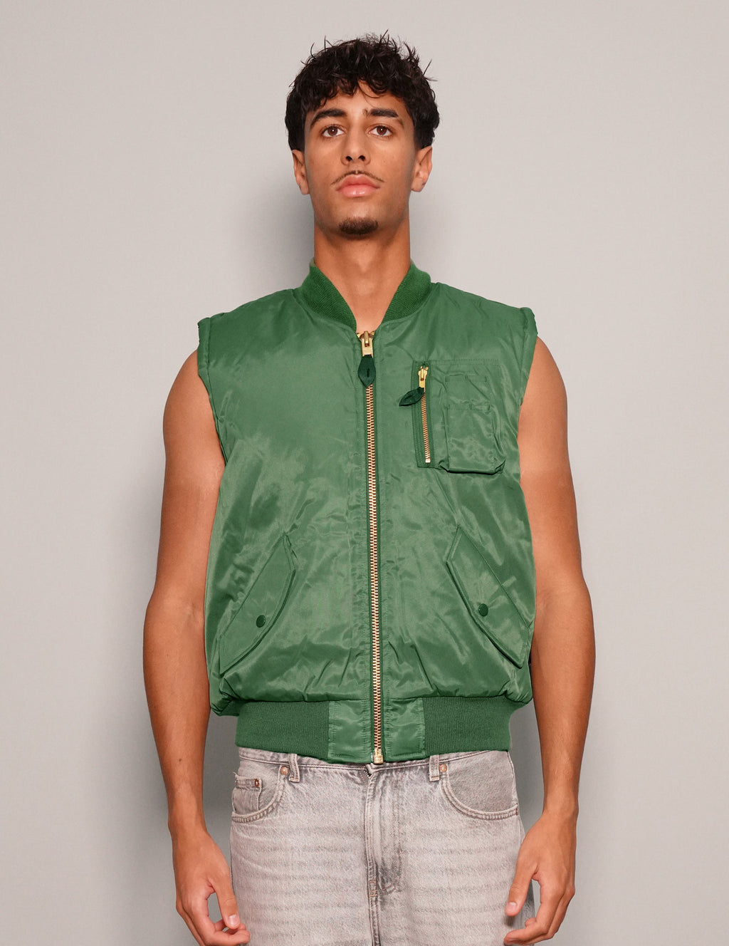 Bomber Gilet in Green