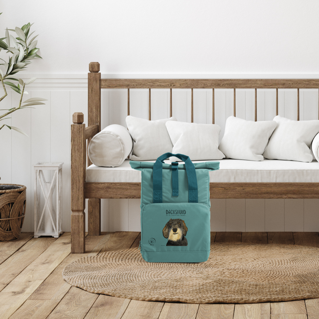 Wire Haired Dachshund Roll-Top Backpack – Small Dog, Big Adventure!