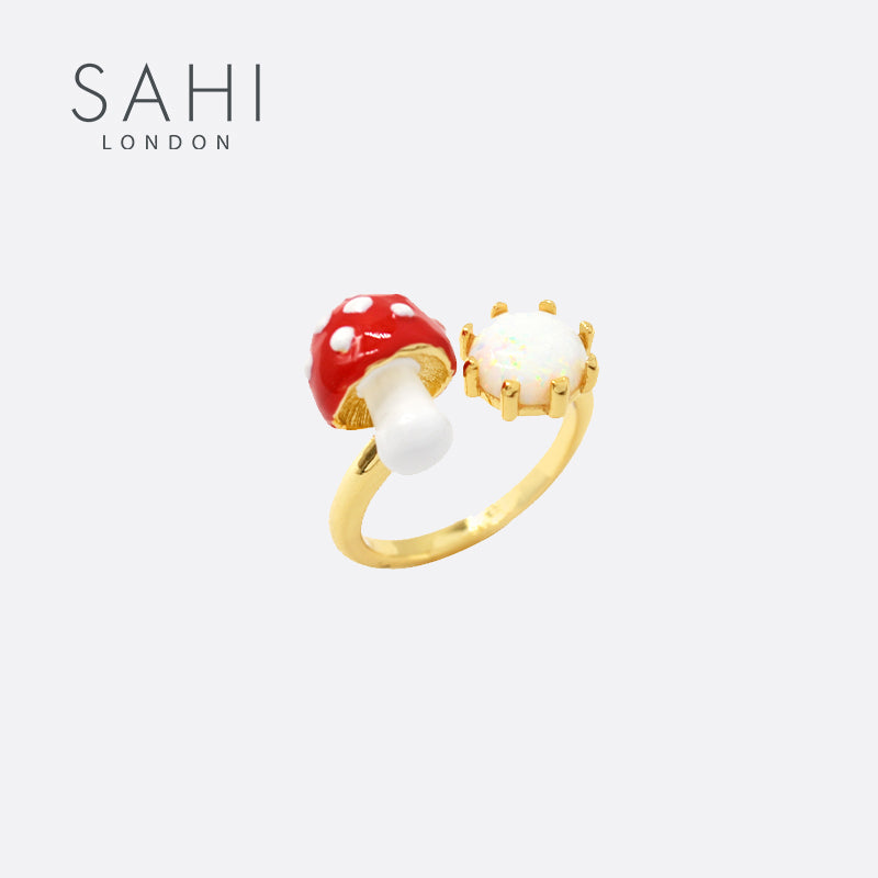 Enchanting Garden Mushroom Adjustable Ring