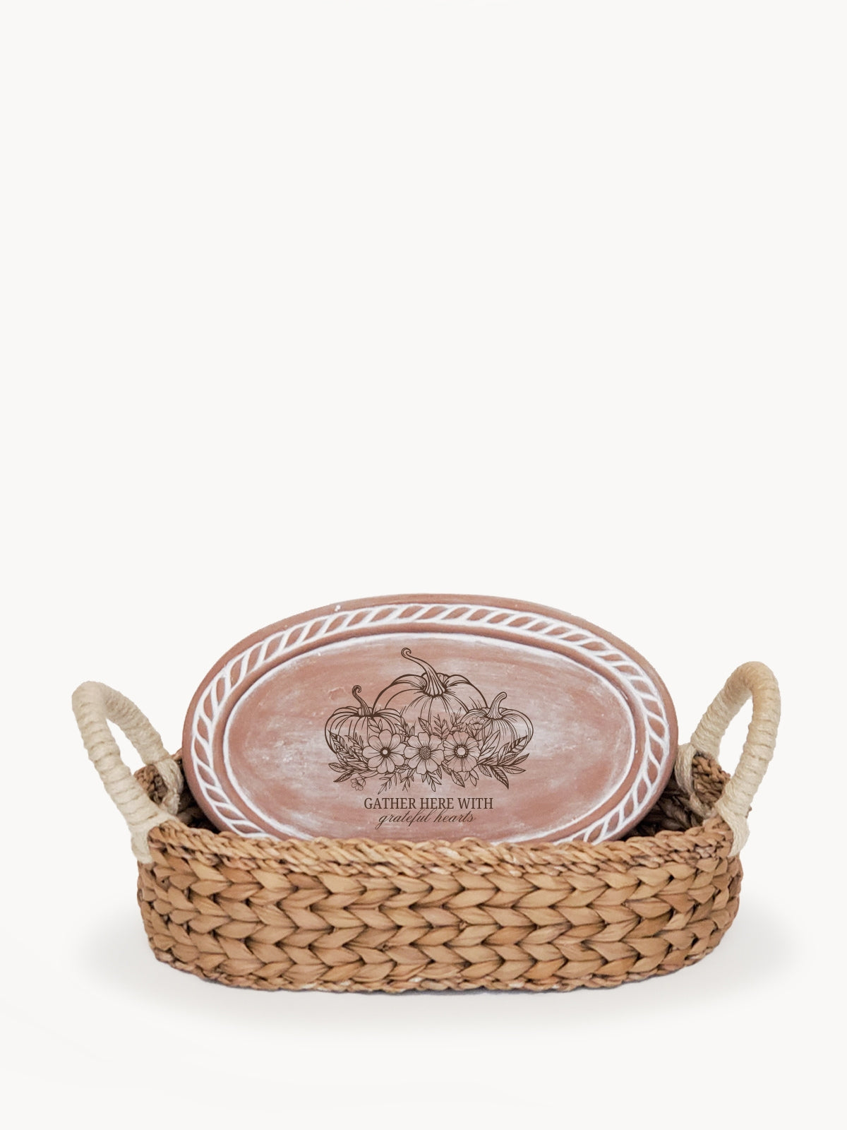 Pumpkin Bread Warmer and Woven Basket Set