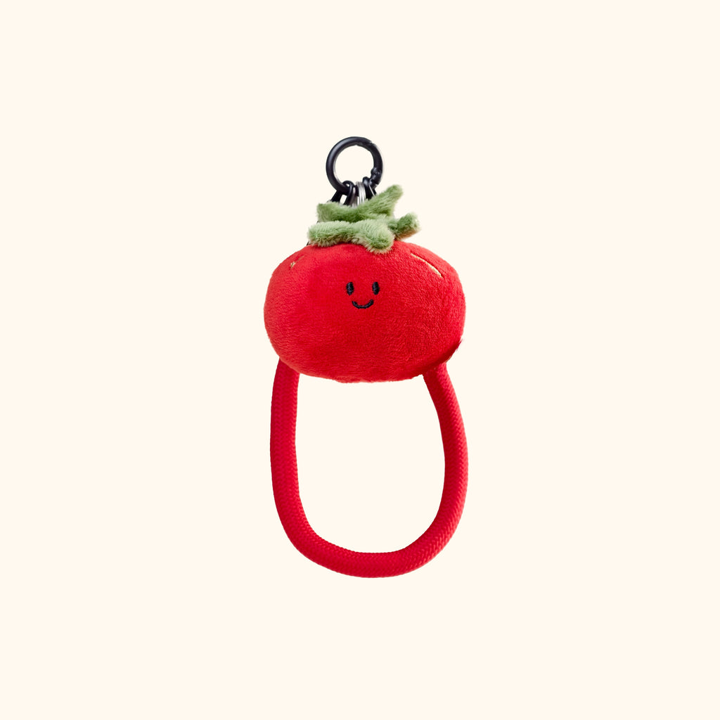 Mini Tomato Plush Bag Charm in Red and Green