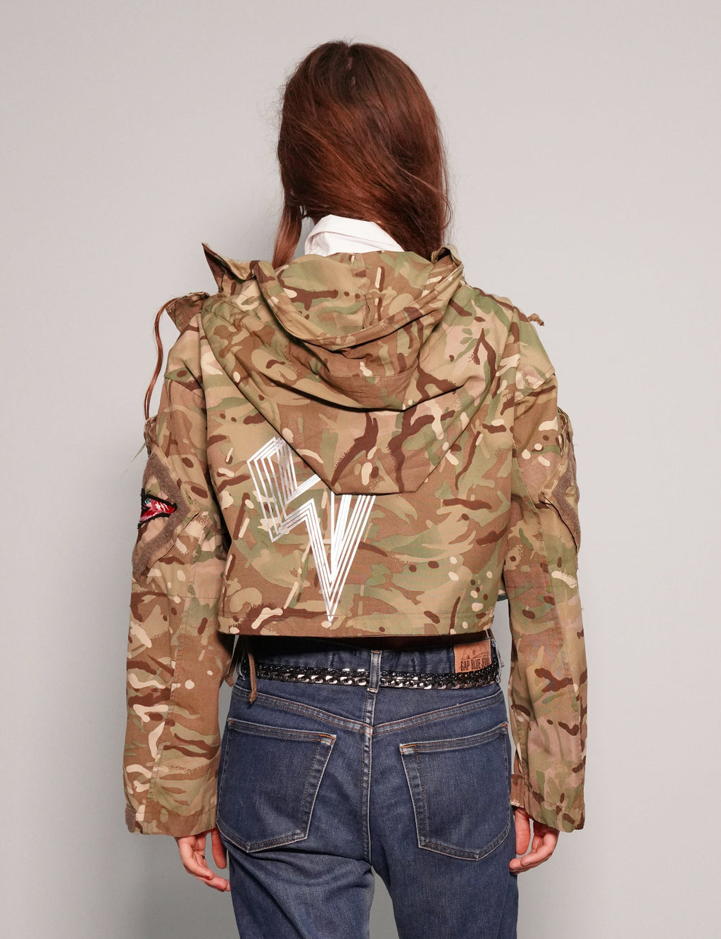 Cropped Camo Smock Jacket