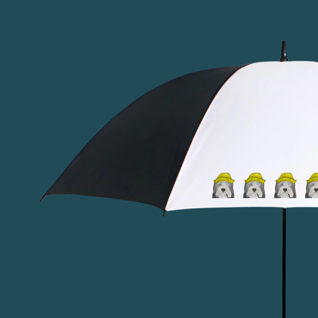 Bearded Collie Golf Umbrella: The Hairicane Handler