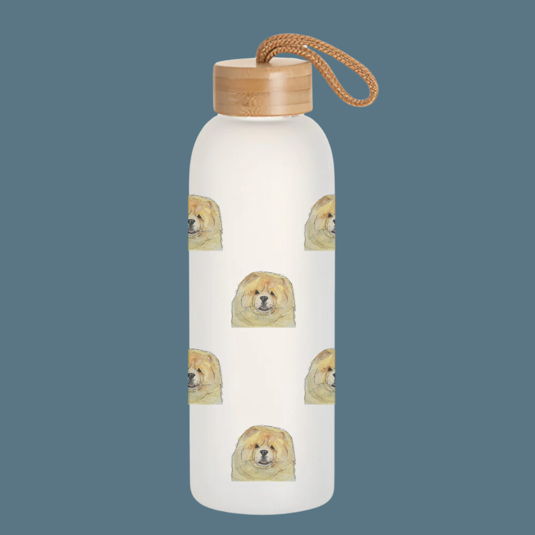 "Hydration? I Suppose." – Chow Chow Glass Water Bottle