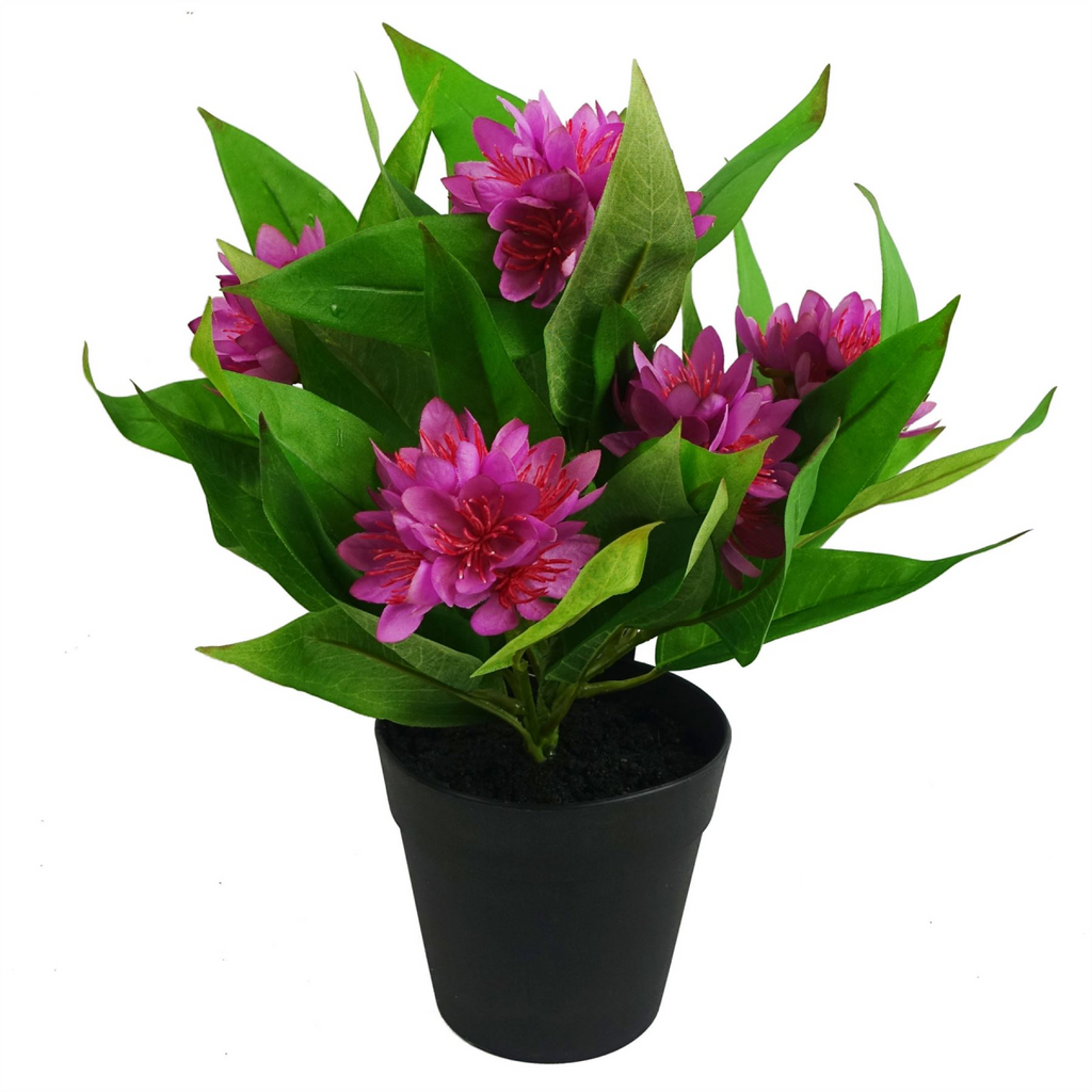 3 Pack Artificial Freesia Plants in Pink Orange and Yellow 18cm