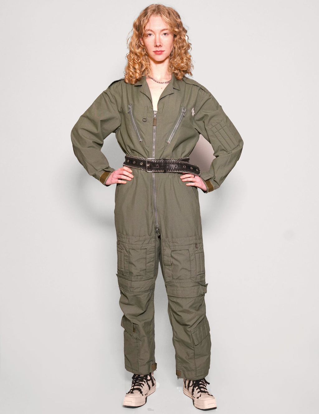 Khaki Party Back Jumpsuit