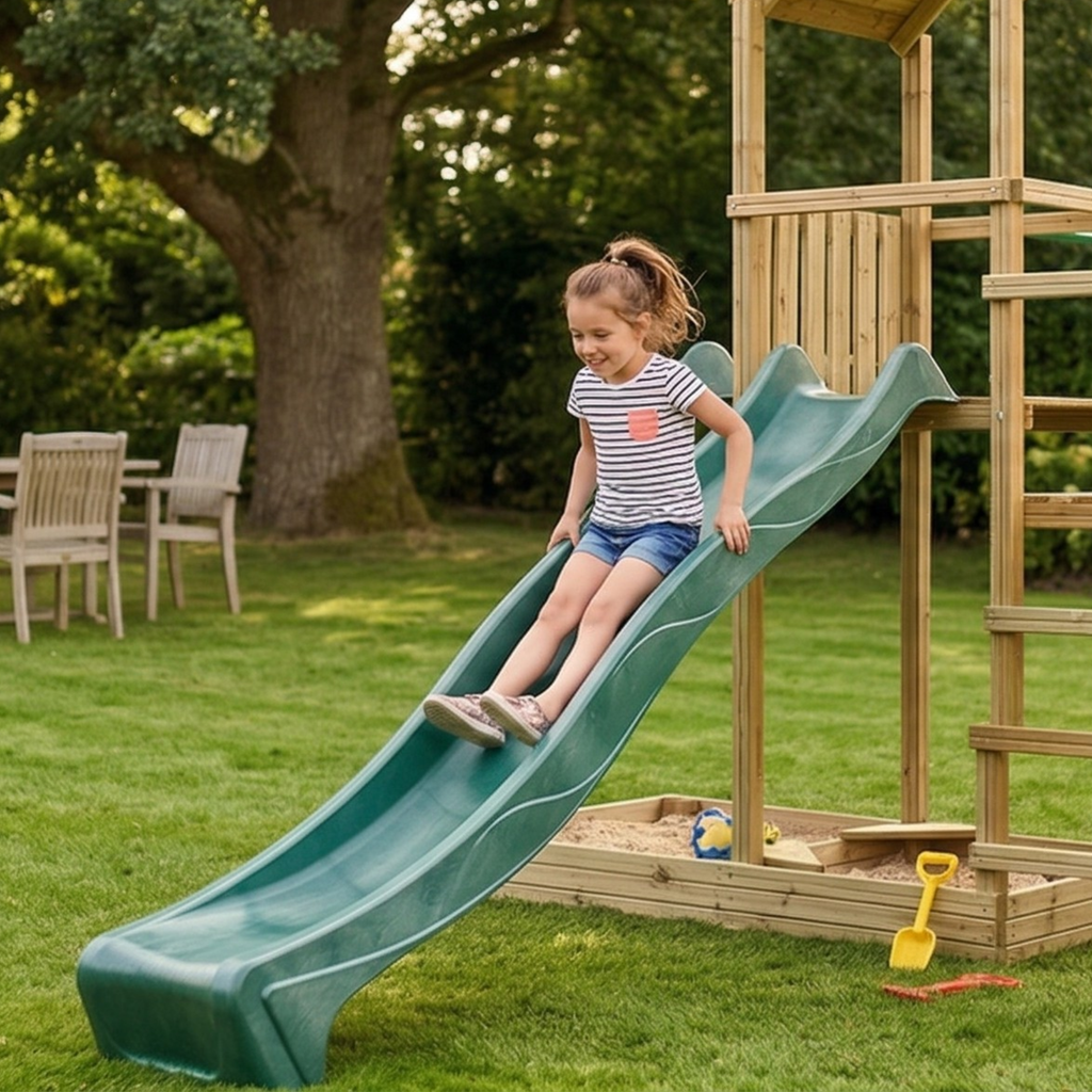 3m Green Children's Water Slide for Climbing Frames
