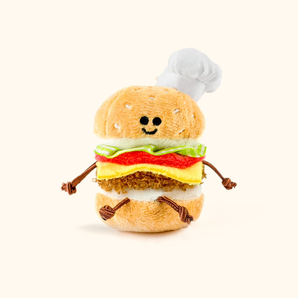 Mini Burger Plush Toy with Clip