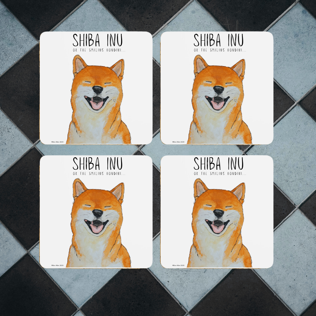 Shiba Inu Coasters – Smiling Houdini Approved!