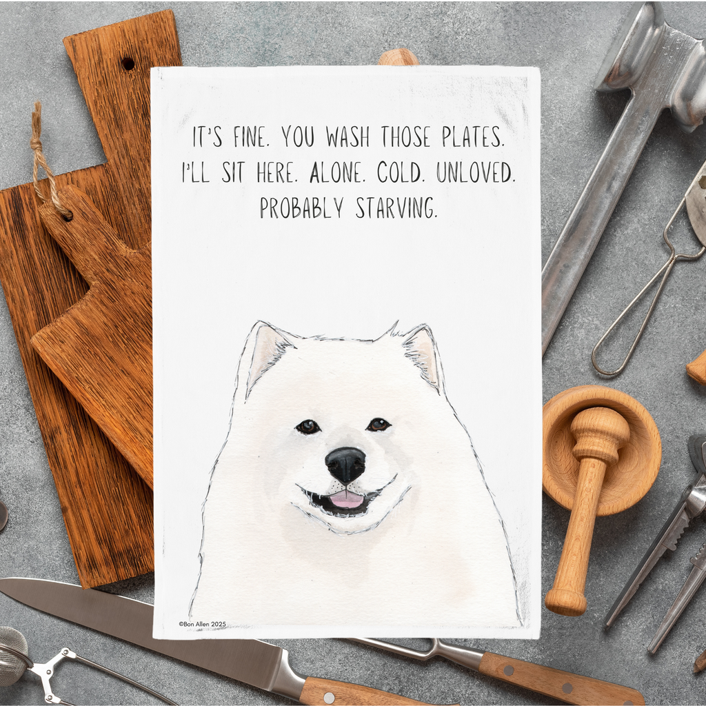 Dish Duty Drama Queen: Samoyed Edition