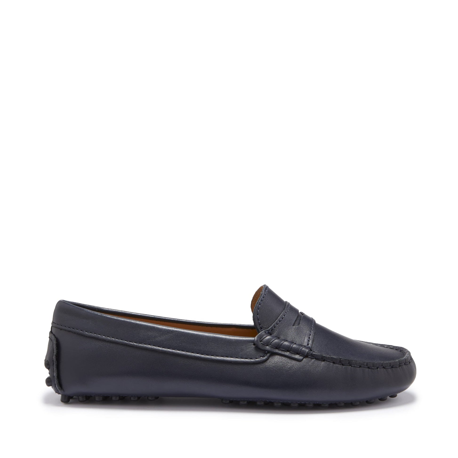 Women's Navy Penny Driving Loafers