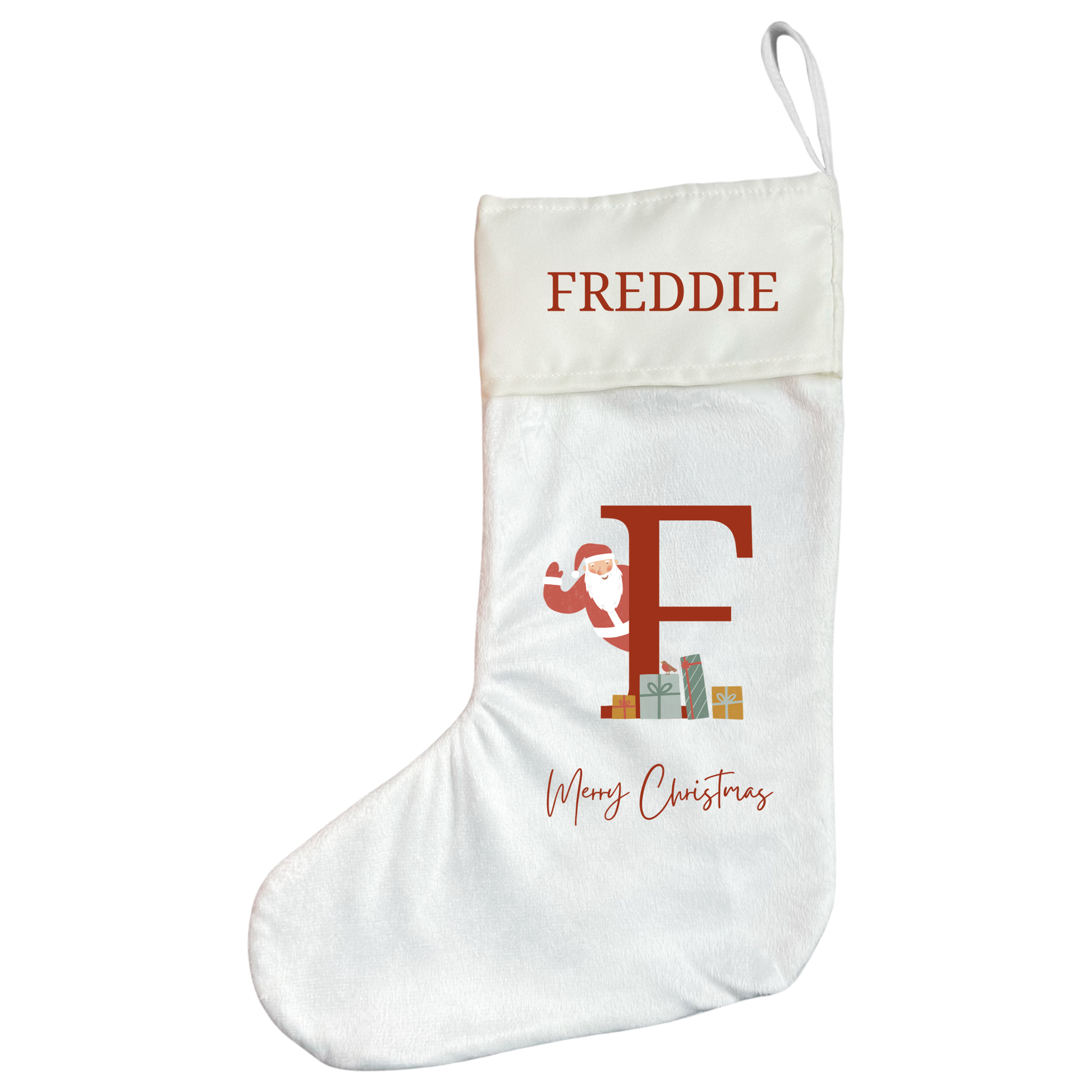 Personalised Christmas Stocking Santa Brings Gifts Design