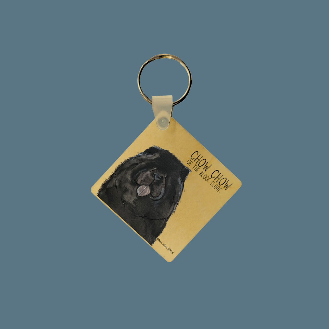 The Aloof Floof Follows You Home – Chow Chow Wooden Keyring