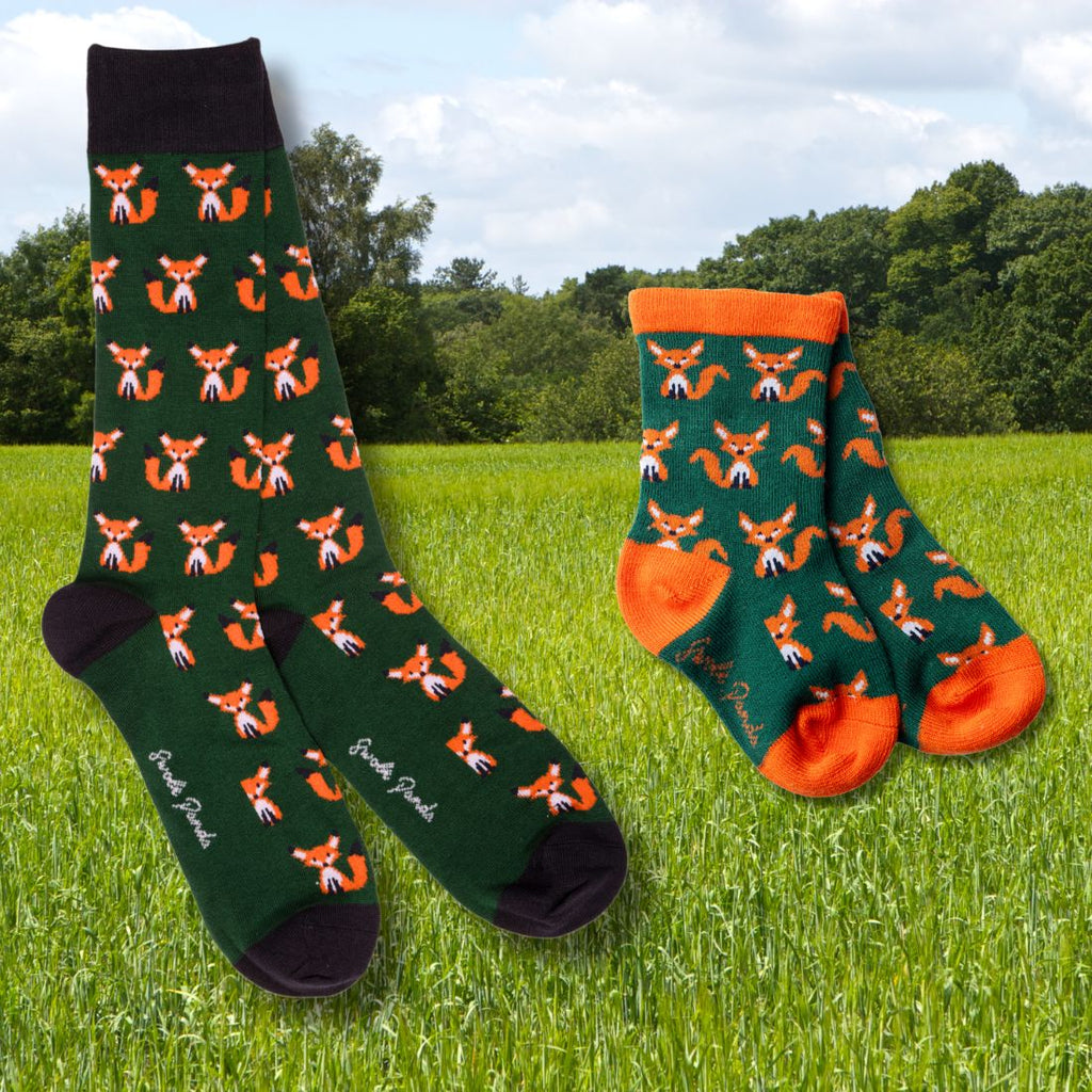 Fox Matching Bamboo Socks for Adults and Children