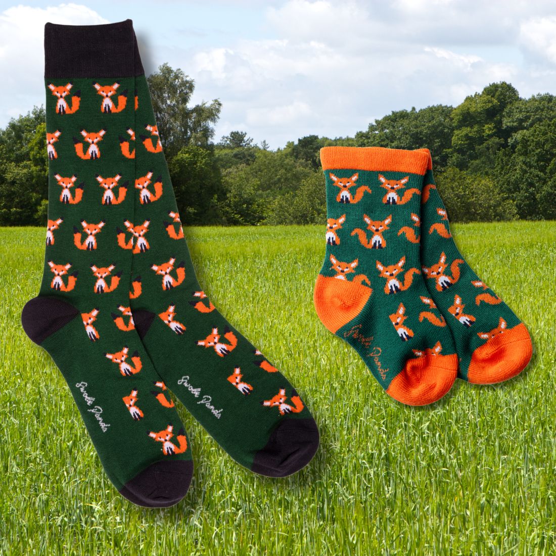 Fox Matching Bamboo Socks for Adults and Children