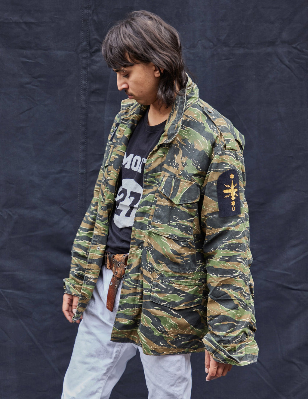 Vintage M65 Military Field Jacket in Tiger Camo