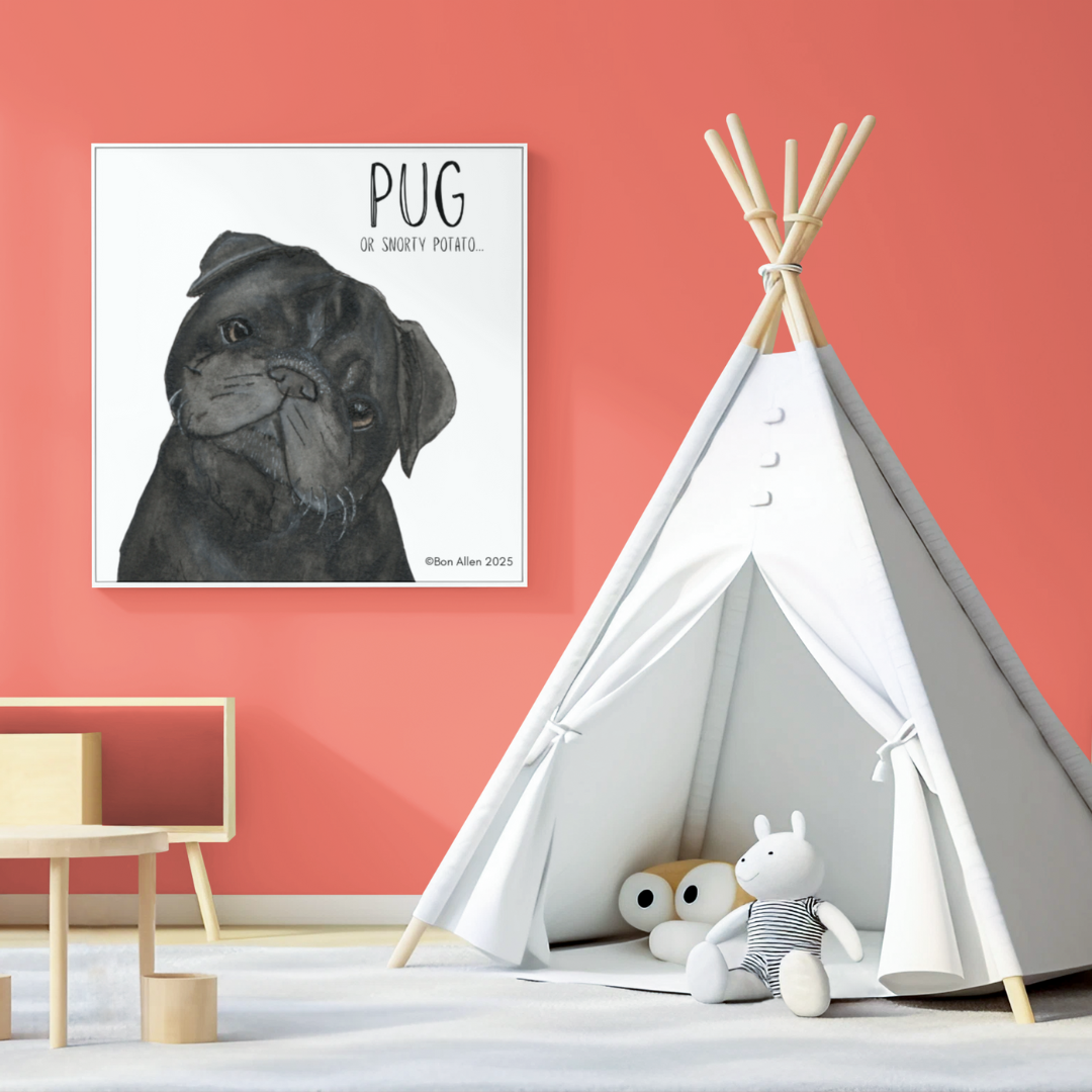 Portrait of a Snorty Potato – The Pug Art You Never Knew You Needed