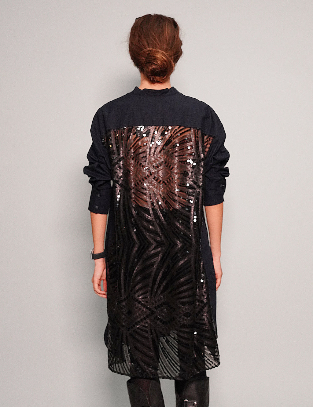 Party Back Short Collar Dress Shirt