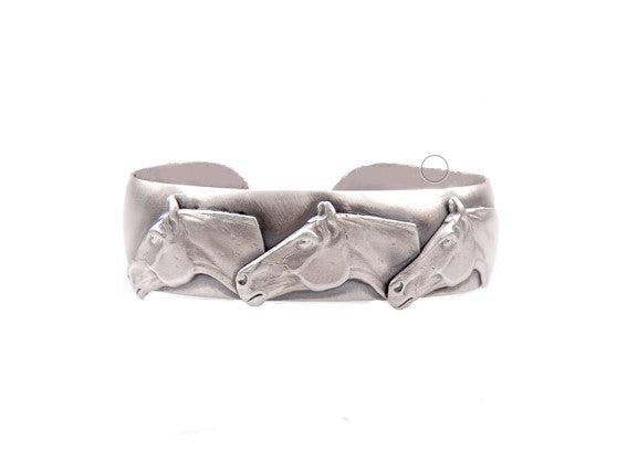 Silver Steed Three horses heads bangle