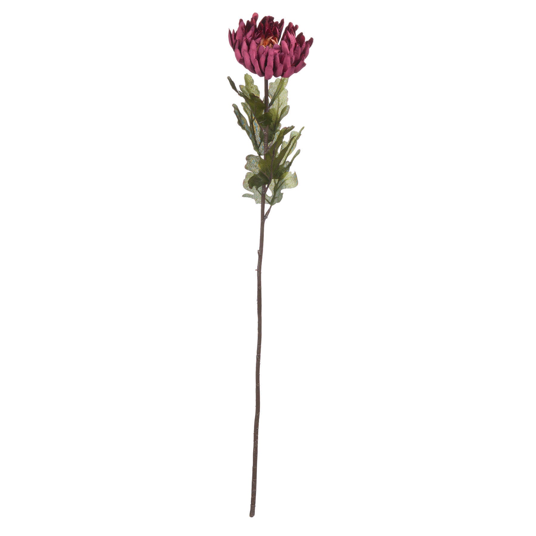Artificial spider chrysanthemum with rust-to-burgundy ombre petals, lifelike plastic floral decor for autumn arrangements. by RoomLondon at brixbailey.com