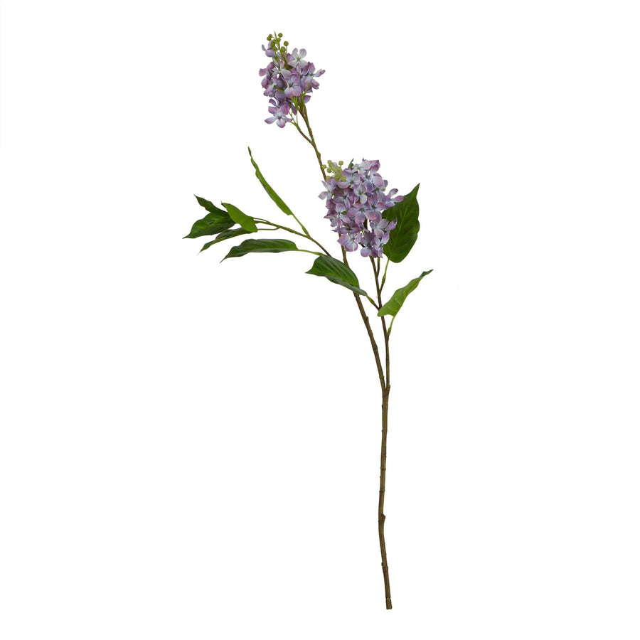 Lifelike artificial lilac stem with soft purple blooms, 75cm tall, perfect for floral arrangements by Sostter at brixbailey.com