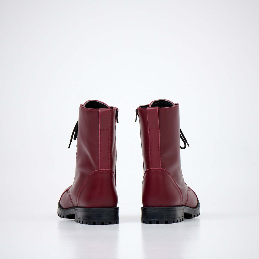 Unisex 511 Burgundy Leather Boots – Warm & Durable by Samelin at www.brixbailey.com