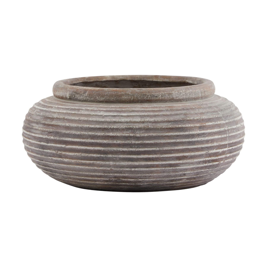 Round ribbed ceramic planter in rich brown, horizontal texture, 19cm height, for indoor or outdoor plants  

**  
- **Keywords:** round ribbed planter, ceramic, brown, indoor outdoor plants  
- **Clear description:** Shows shape, texture, color, and size  
- **SEO & accessibility optimized:** Concise yet descriptive for both search engines and screen readers by Sostter at brixbailey.com
