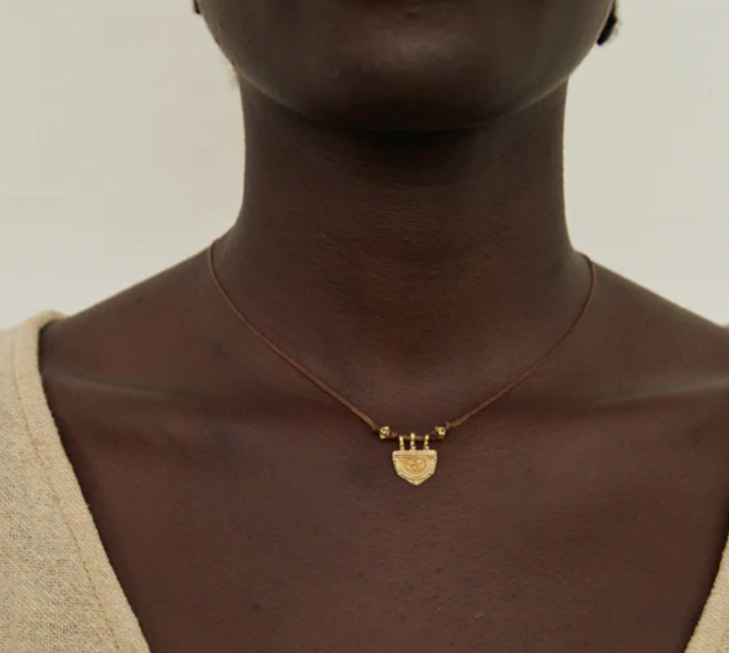 Ethiopian Brass Gold Trinket Necklace