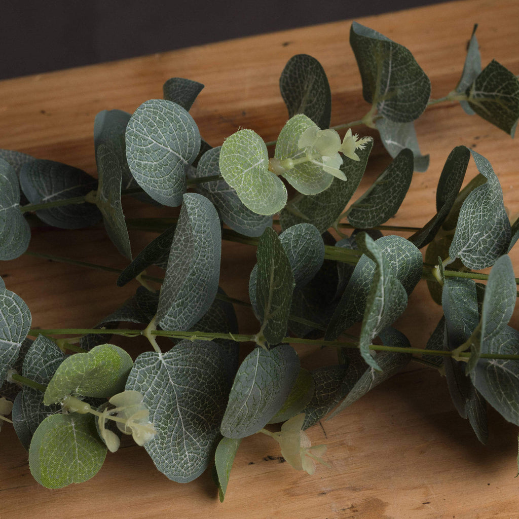 Lifelike 70cm artificial eucalyptus spray with silver-green leaves for elegant home decor by Sostter at brixbailey.com