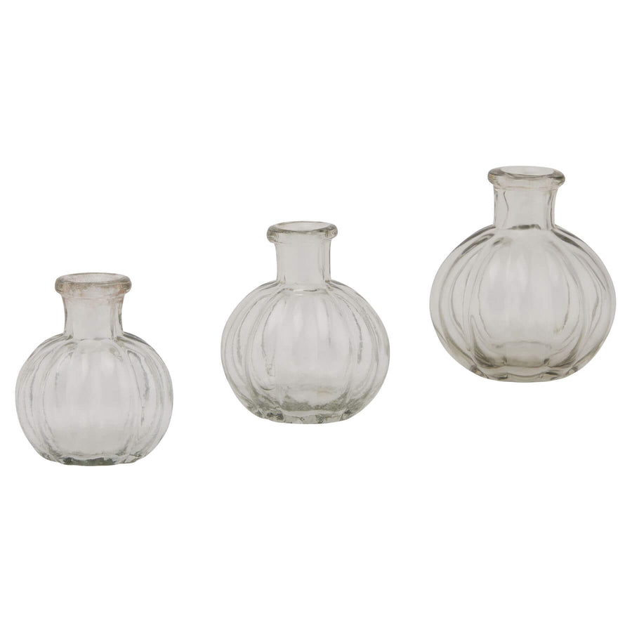 Clear glass bud vase for single stems, minimalist modern decor, 6cm cube design by Sostter at brixbailey.com