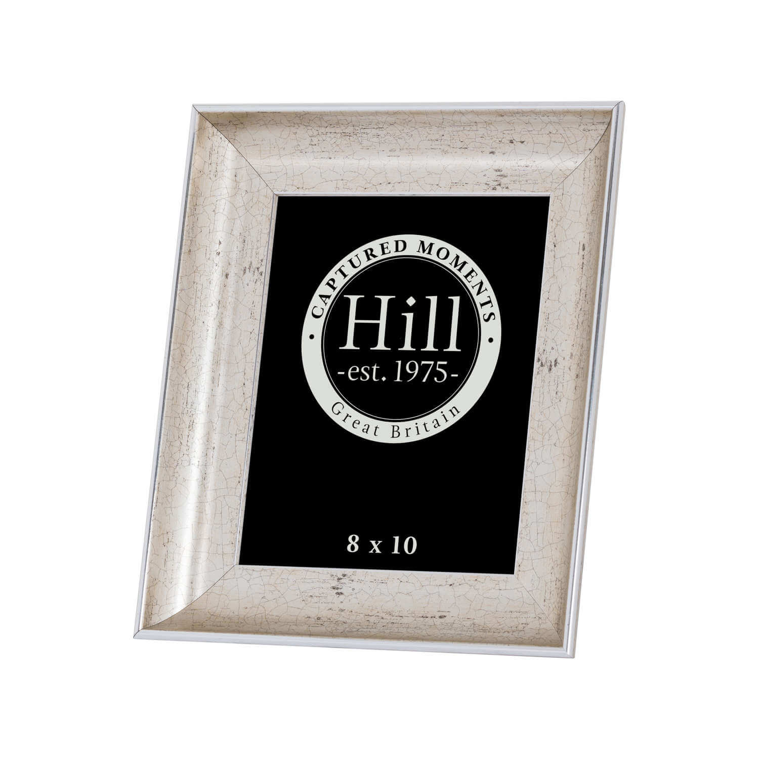 Antique silver crackle photo frame with glass front, displaying 8x10 photo, distressed vintage finish for home decor. by Sostter at brixbailey.com