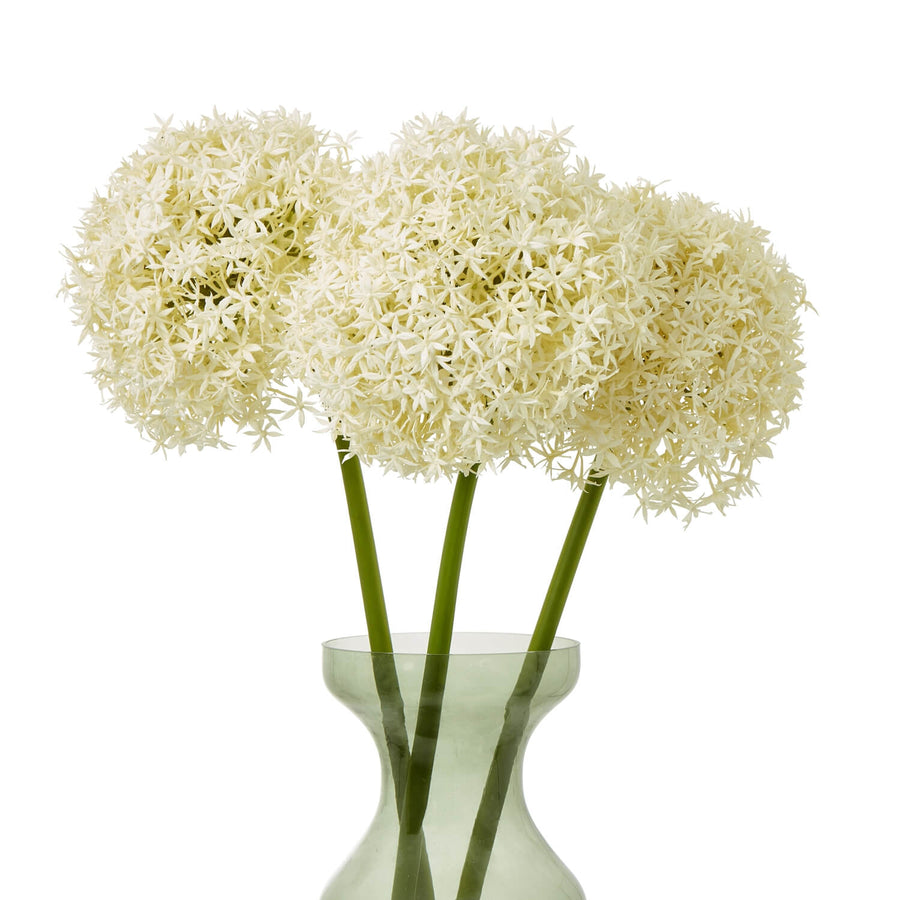 Cream artificial allium stem, 90cm tall, lifelike botanical decor for elegant home arrangements by Sostter at brixbailey.com